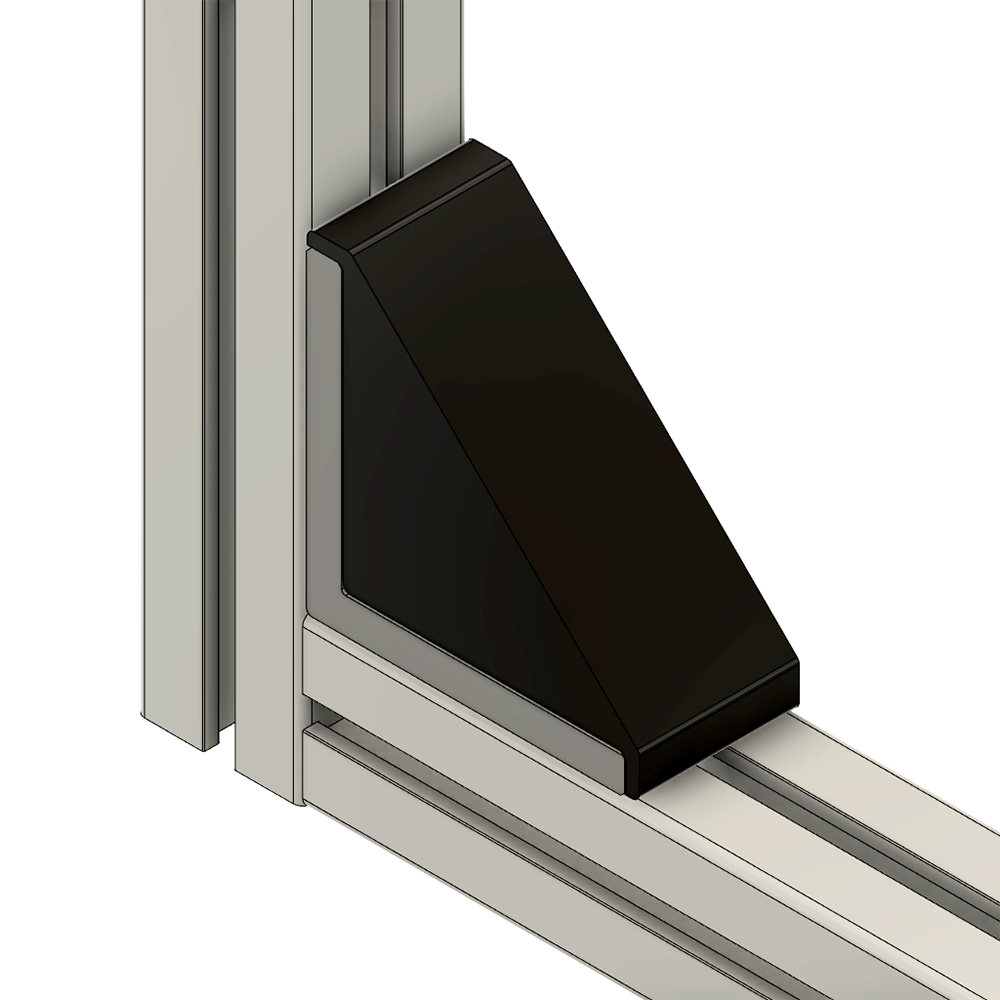 40-220-1 MODULAR SOLUTIONS ALUMINUM GUSSET<br>45MM X 90MM GRAY PLASTIC CAP COVER FOR 40-120-1, FOR A FINISHED APPEARANCE